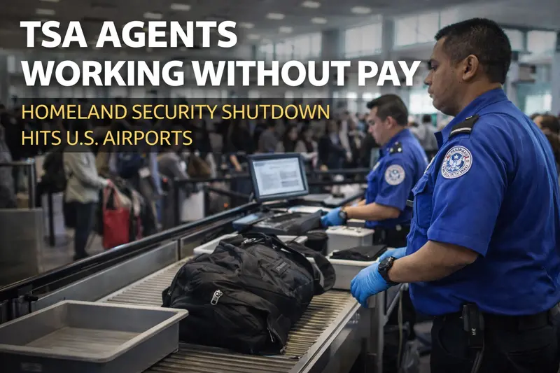 TSA Officers Working Without Pay as Homeland Security Shutdown Disrupts U.S. Airports