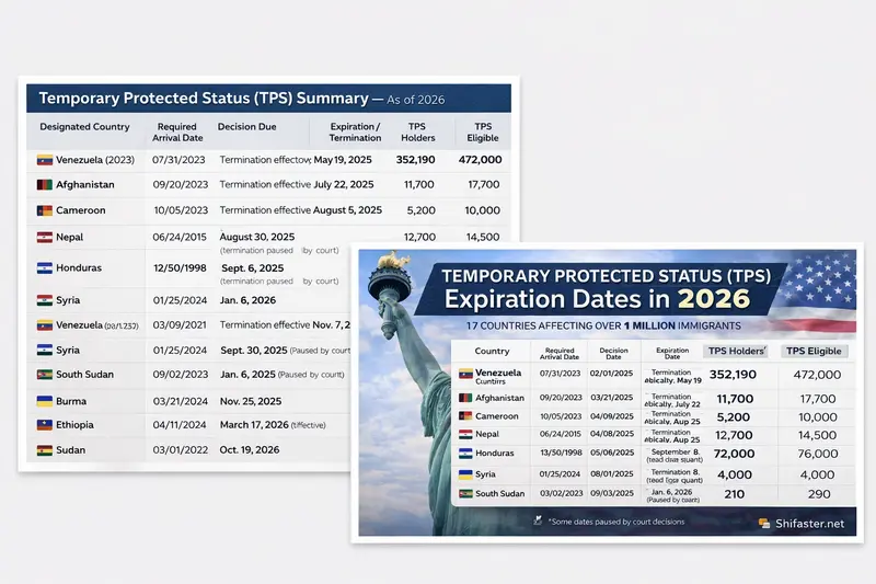 Temporary Protected Status (TPS): Updated 2026 Designations, Deadlines and Termination Risks