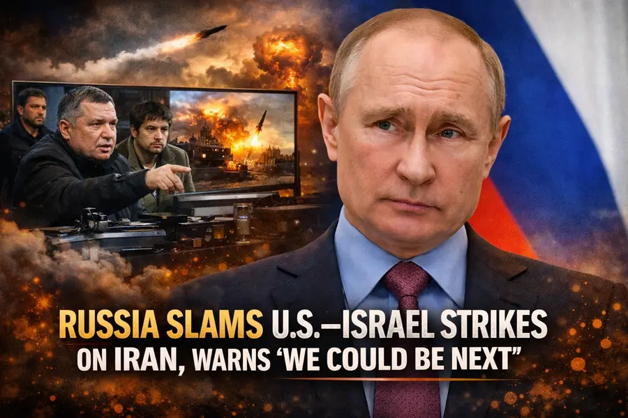 Russian State TV Condemns U.S.–Israel Strikes on Iran, Warns Moscow Could Be Next